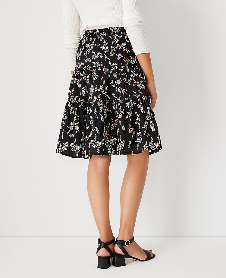 Floral Tiered Pull On Skirt 