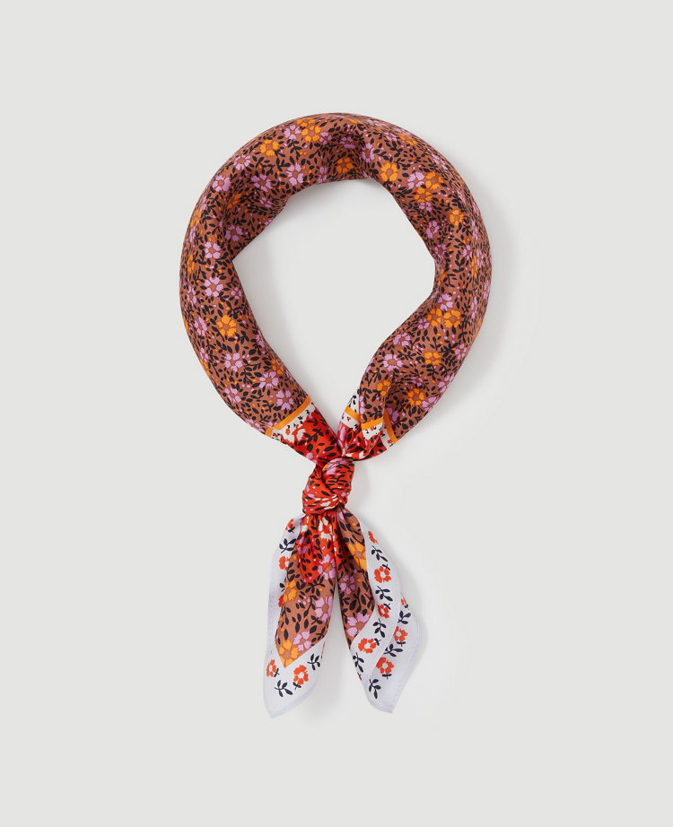 Floral Silk Little Scarf