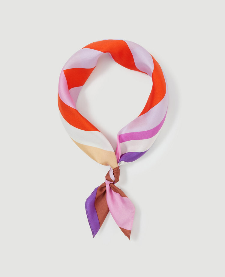 Striped Silk Little Scarf