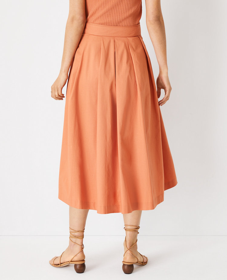 Pleated Tie Waist Skirt