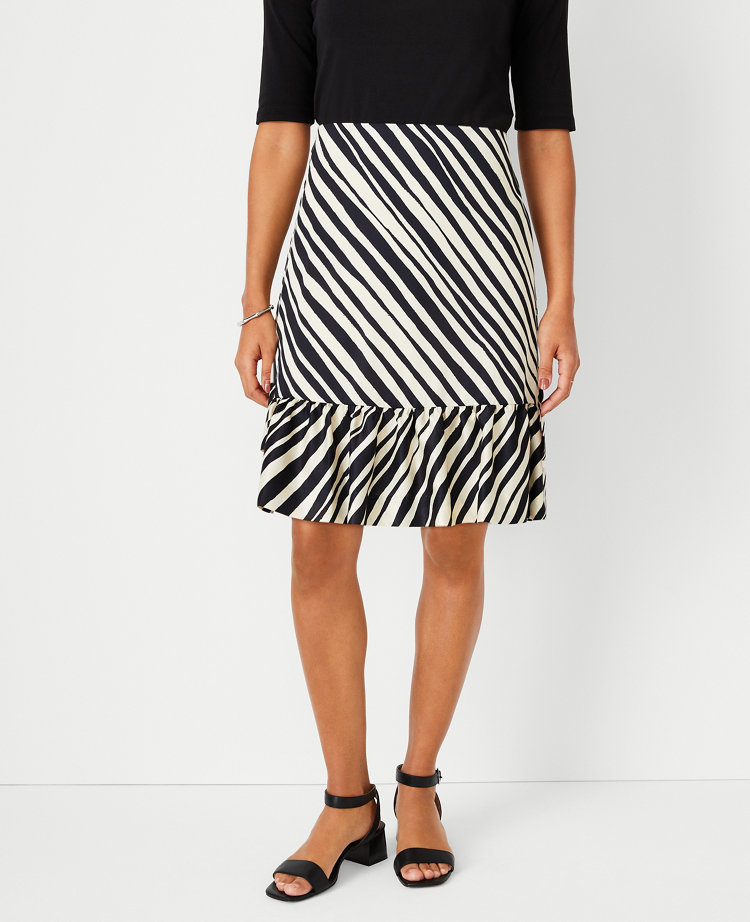 Petite Zebra Stripe Flounce Skirt