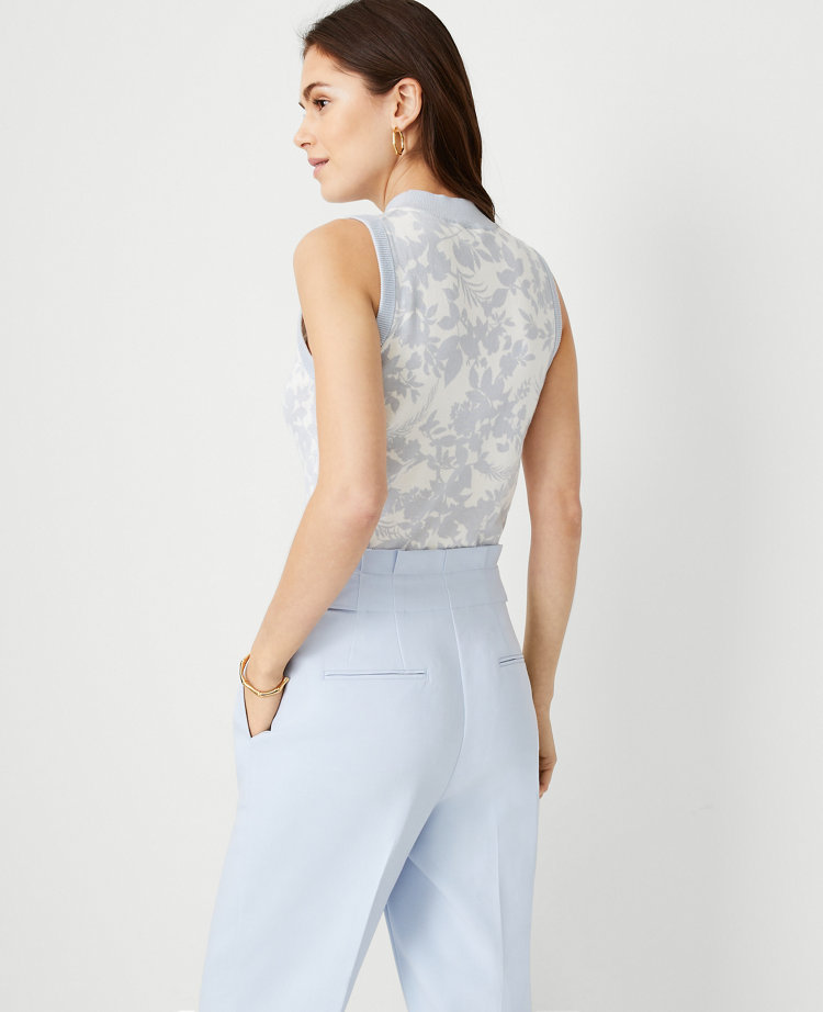 Petite Floral Mock Neck Sweater Shell