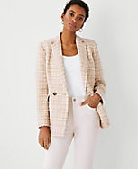 The Petite Double Breasted Blazer In Tweed carousel Product Image 1