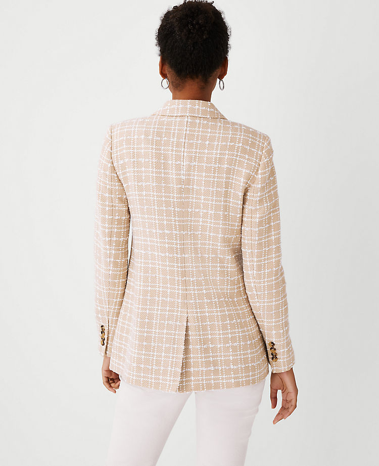 The Petite Double Breasted Blazer In Tweed