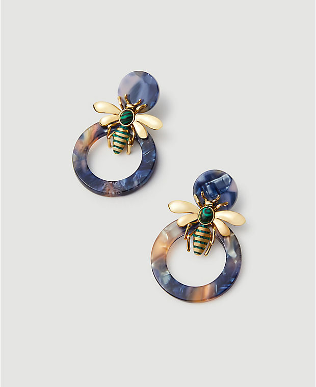 Bee Tortoiseshell Print Statement Earrings