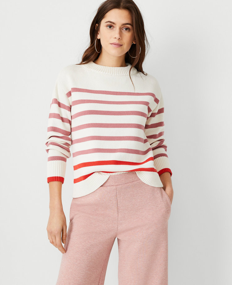 Ann Taylor Petite Mixed Stripe Sweater