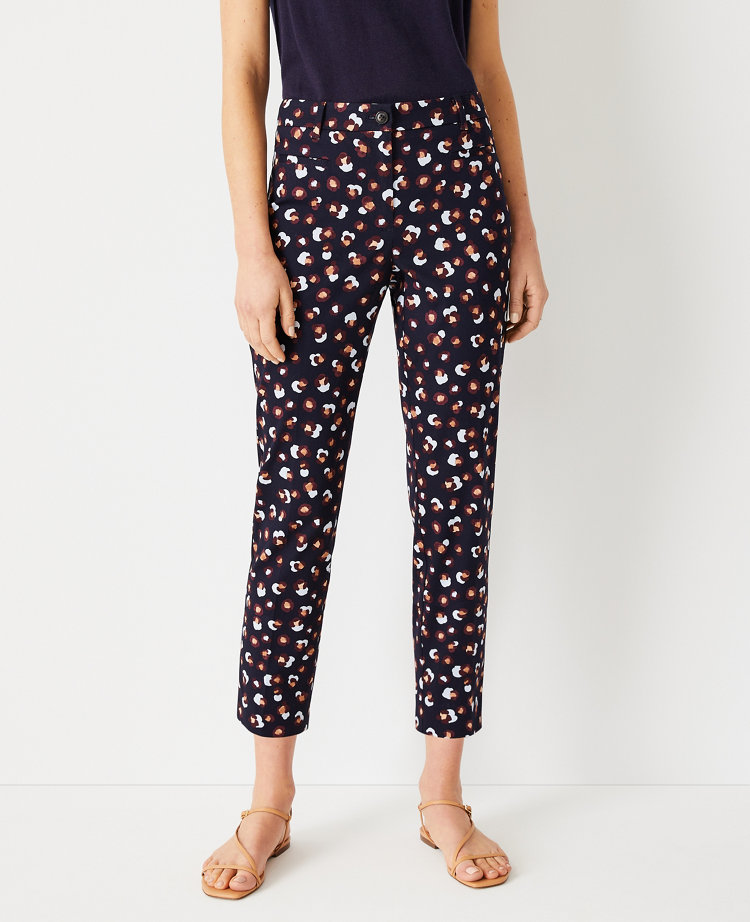 Ann Taylor The Animal Print Cotton Crop Pant