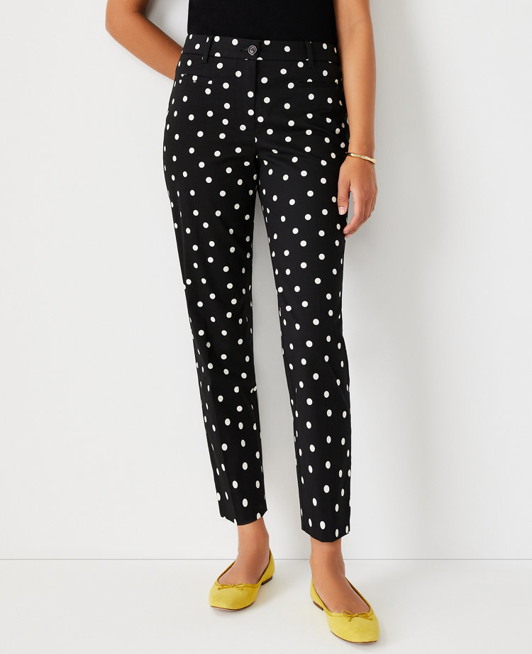 Ann Taylor The Petite Polka Dot Cotton Crop Pant