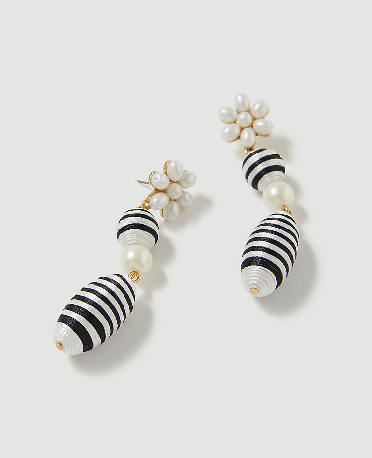 Pearlized Stripe Statement Earrings