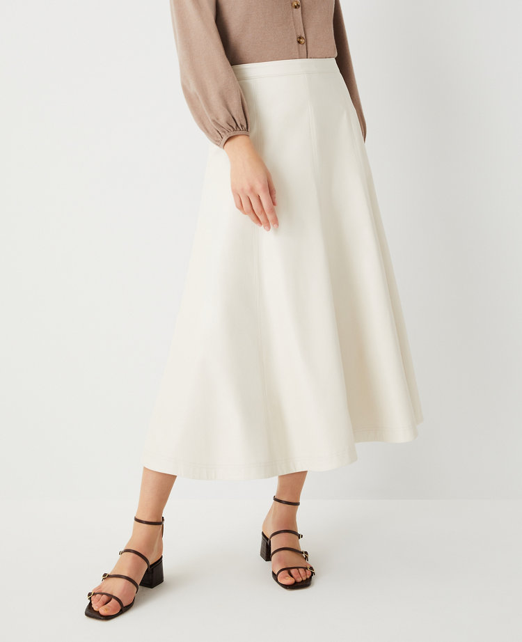 white tea length skirt