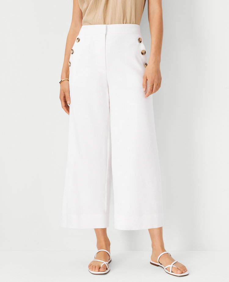 The Sailor Wide Leg Crop Pant in Linen Blend