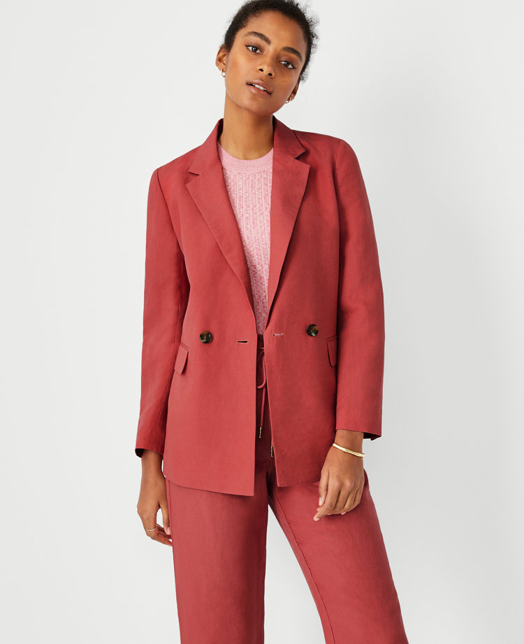 Ann taylor linen blazer sale