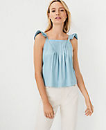 Ruffle Strap Tie Back Tank Top carousel Product Image 1