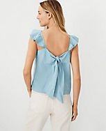 Ruffle Strap Tie Back Tank Top carousel Product Image 2