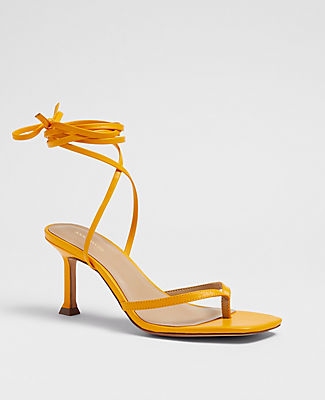 Gianna Leather Thong Wrap Heeled Sandals
