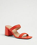 Peyton Woven Leather Strappy Block Heel Sandals carousel Product Image 1
