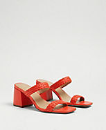 Peyton Woven Leather Strappy Block Heel Sandals carousel Product Image 2