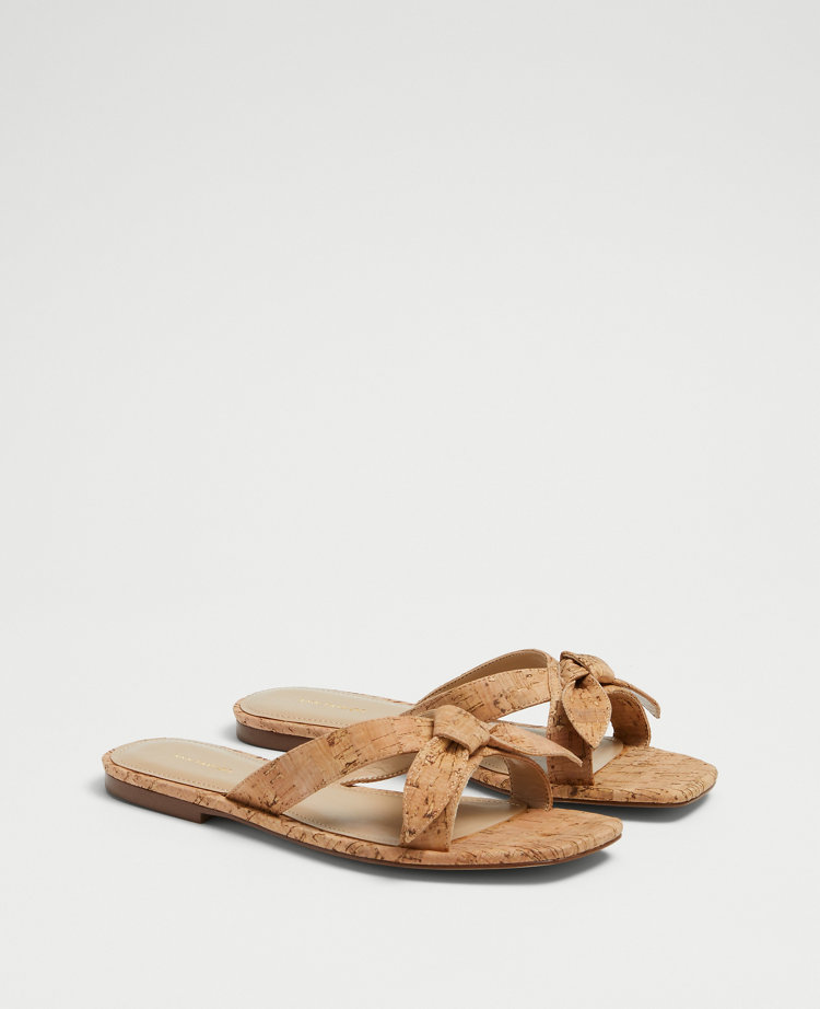 Bow cork sale slide sandals