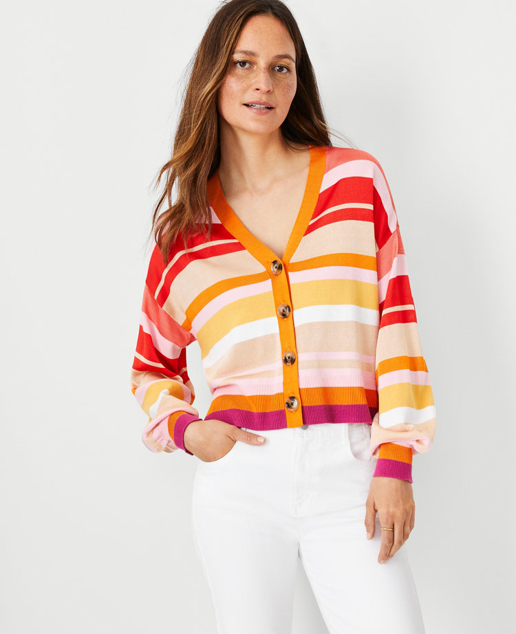 Ann Taylor Petite Striped Cardigan