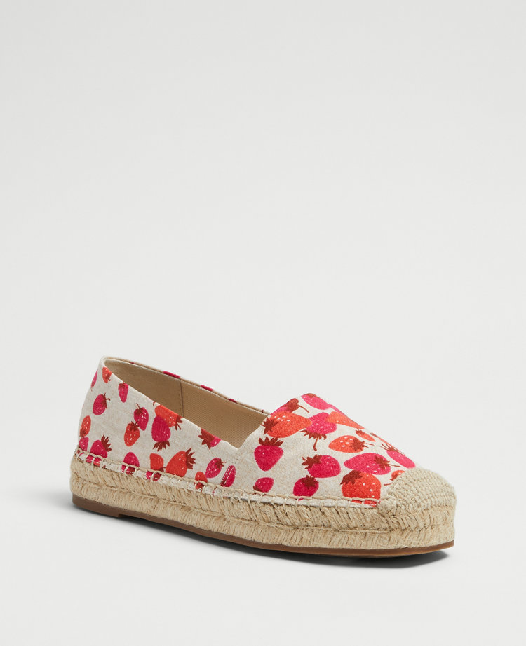 Ann Taylor Persephone Strawberry Espadrille Flats