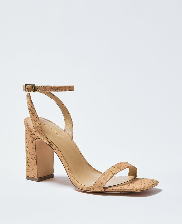 Ann Taylor Yasmine Cork Block Heel Sandals