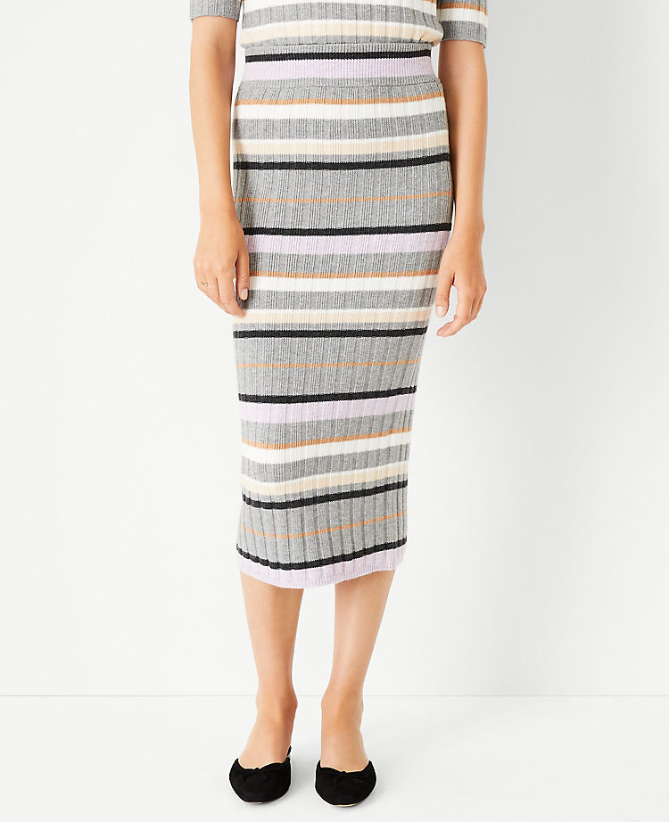 Multi Stripe Sweater Pencil Skirt