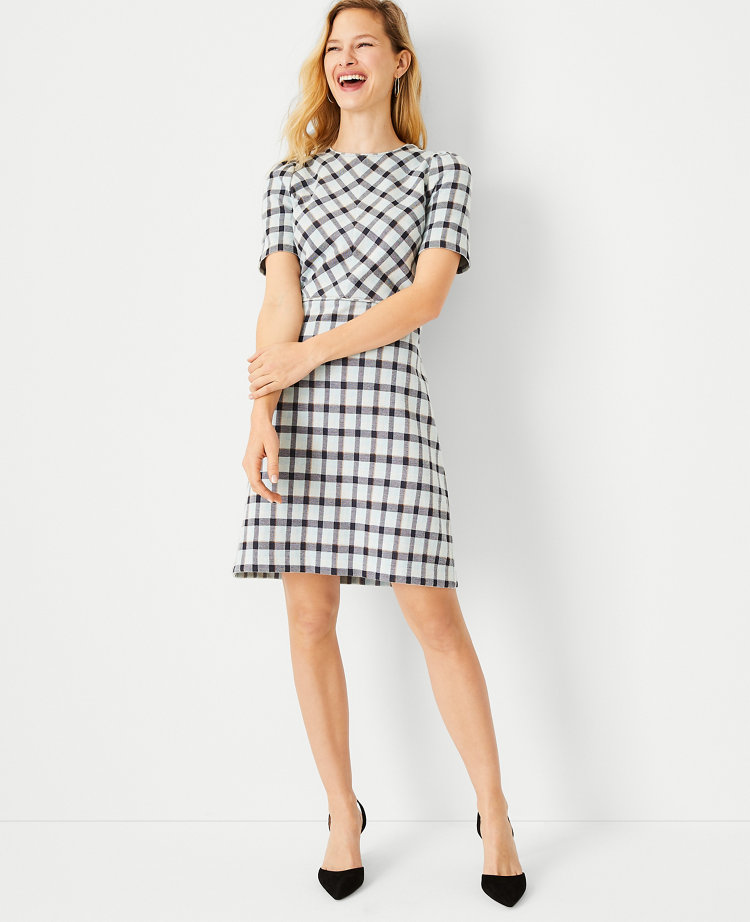 Plaid discount flare dress