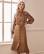 Faux Suede Button Midi Skirt carousel Product Image 4