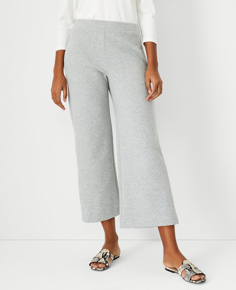 The Petite Knit Wide Leg Crop Pant Ann Taylor