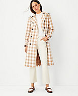 Checked Oversized Trench Coat carousel Product Image 1