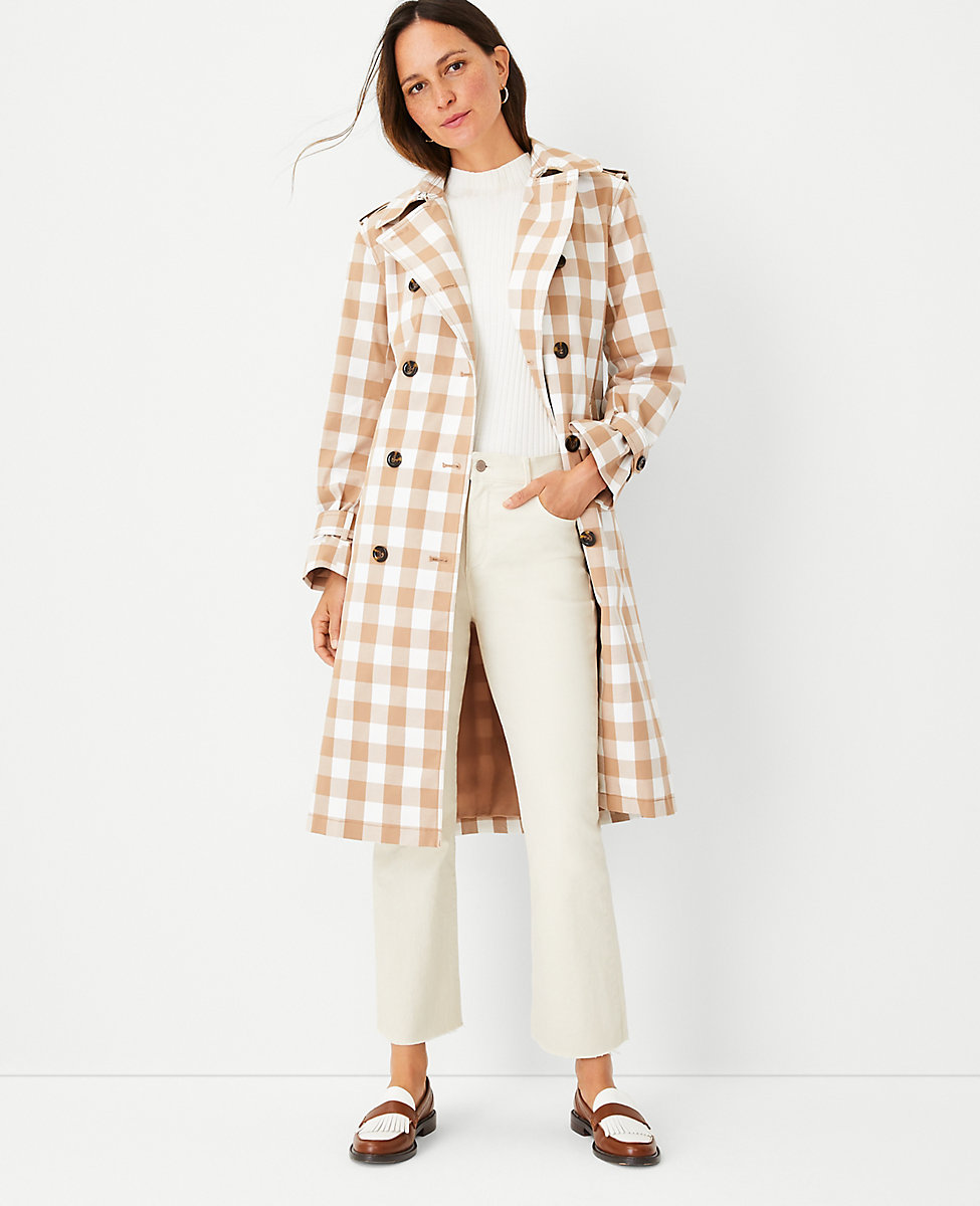 Checked Oversized Trench Coat