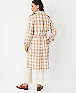 Checked Oversized Trench Coat carousel Product Image 2