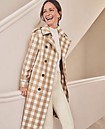 Checked Oversized Trench Coat carousel Product Image 4