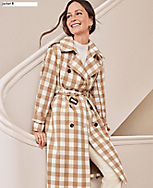 Checked Oversized Trench Coat carousel Product Image 5