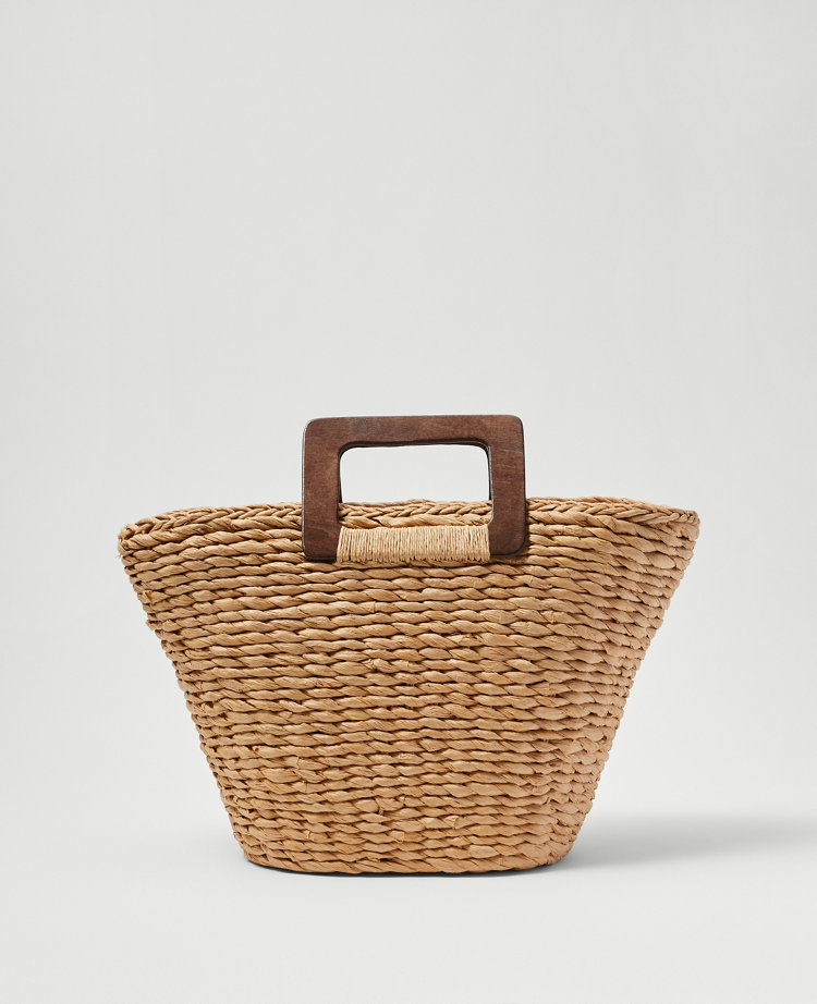 Lined straw tote bag sale