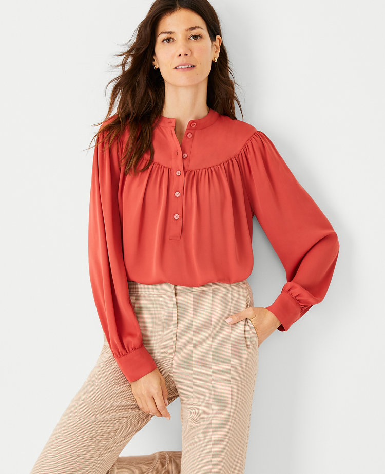 cornelia curved yoke blouse