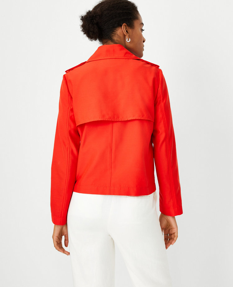 Draped Cropped Trench Jacket carousel Product Image 2