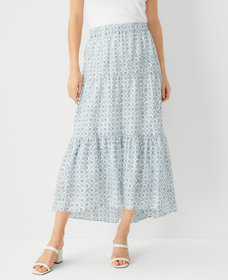 Petite Geo Tiered Full Skirt