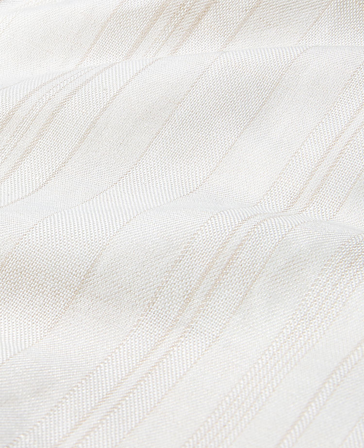 The Petite Striped Double Breasted Blazer in Linen Cotton