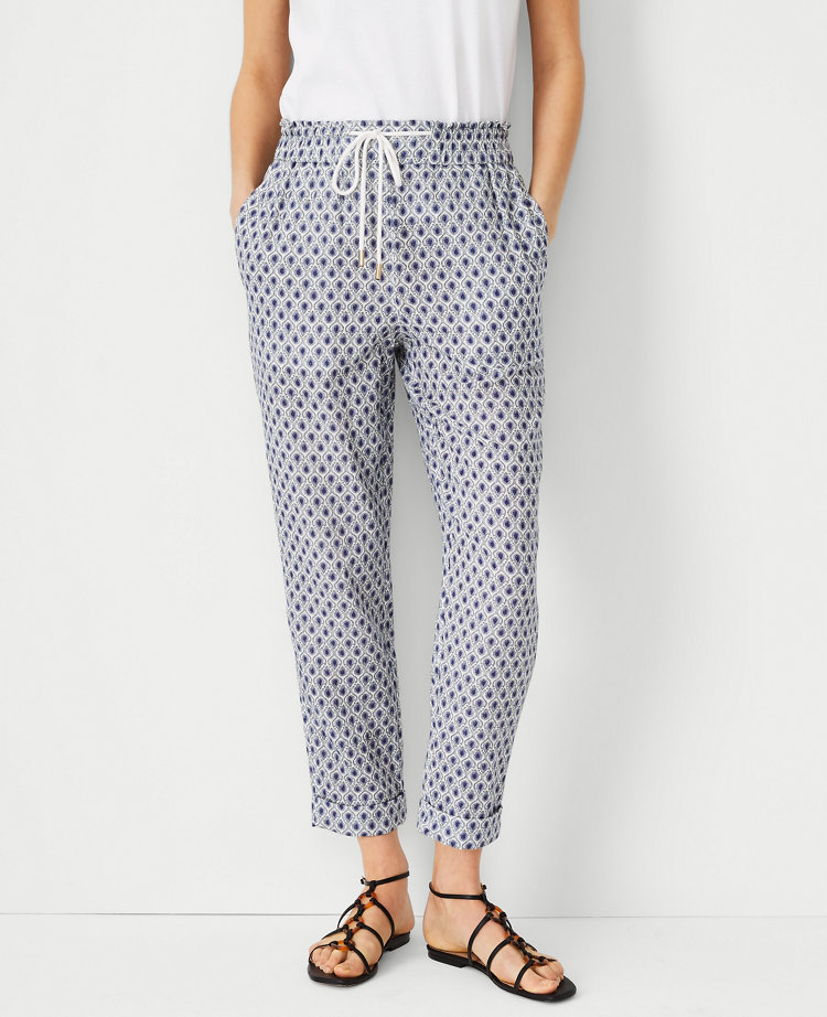 Ann Taylor The Cuffed Jogger Pant in Paisley Gauze