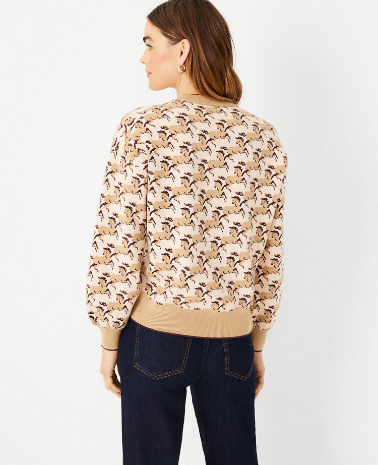 Horse print store sweater