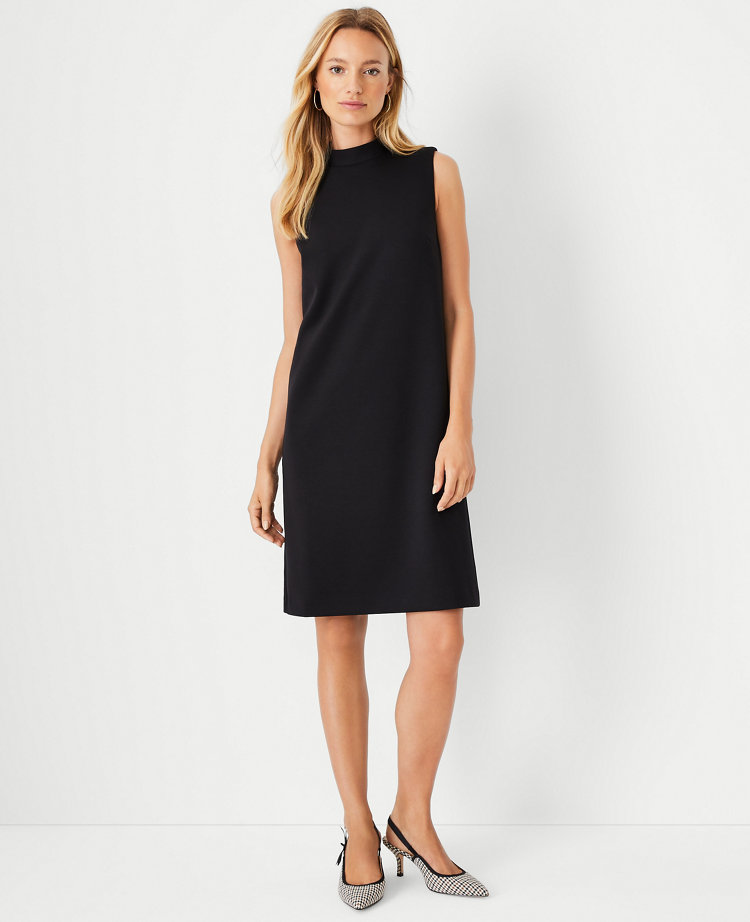 The Mock Neck Shift Dress in Double Knit