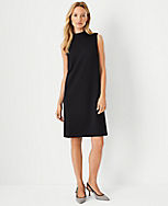 The Mock Neck Shift Dress in Double Knit carousel Product Image 1