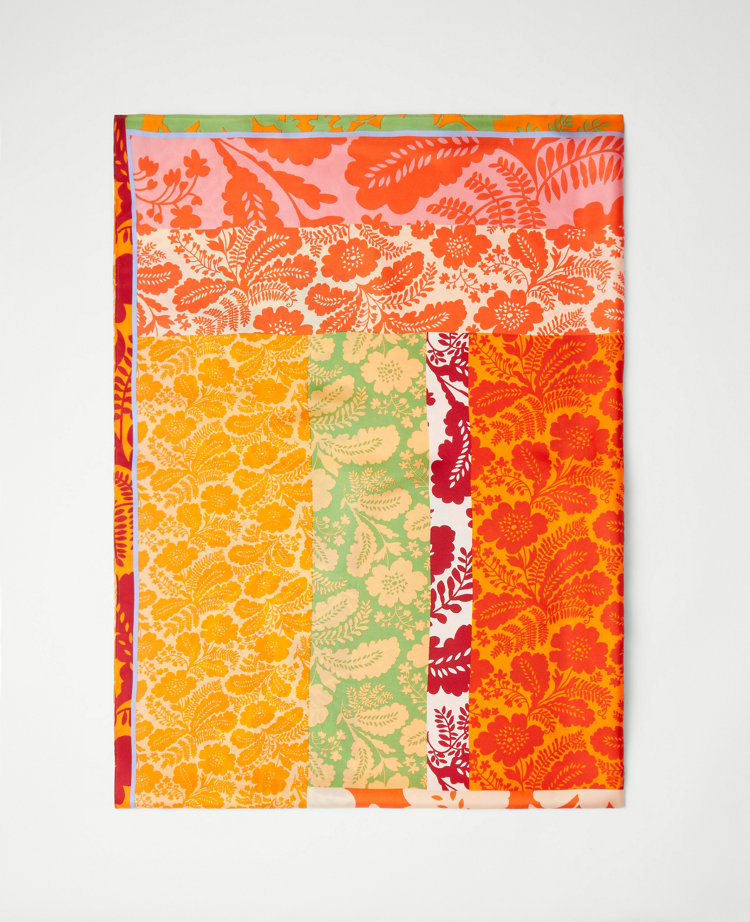 Patchwork Floral Silk Scarf