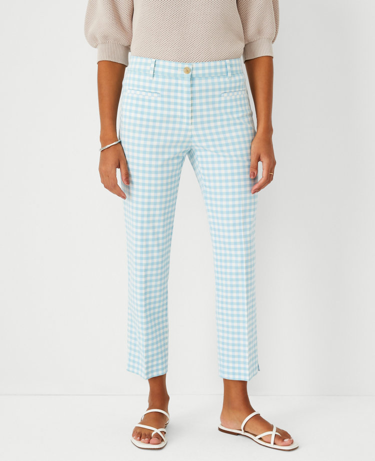 Ann Taylor The Petite Gingham Cotton Crop Pant - Curvy Fit