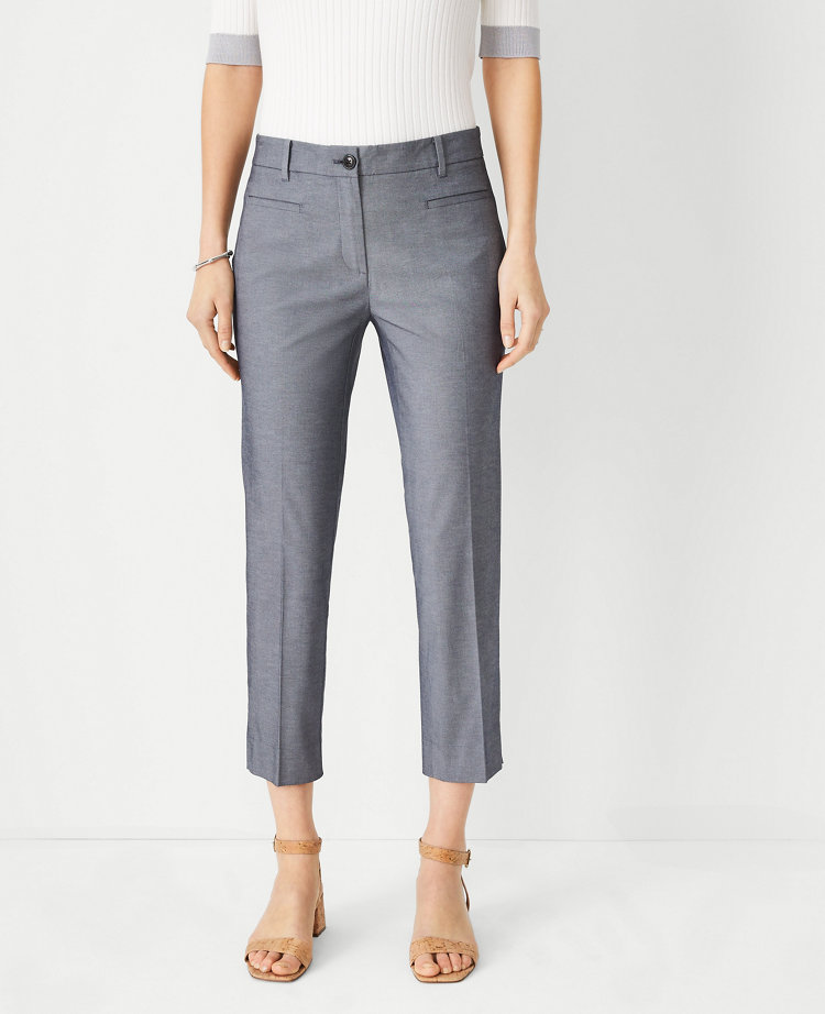 Ann Taylor The Petite Chambray Cotton Crop Pant