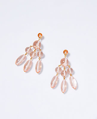 Ann Taylor Beaded Tiered Statement Earrings In Soft Pale Blush