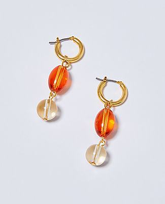Ann Taylor Glass Bead Drop Earrings In Orange Multi