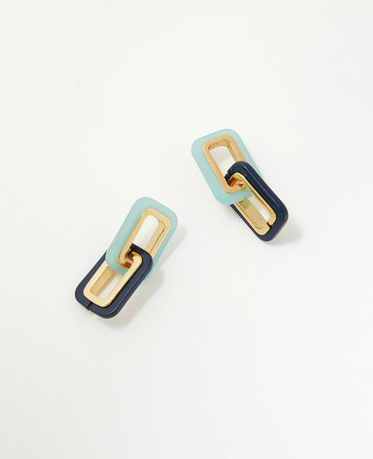Rectangle Link Earrings