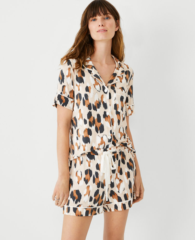 Brushed Leopard Print Pajama Set